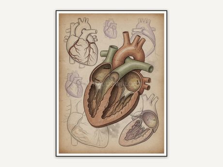 human heart anatomy sketch