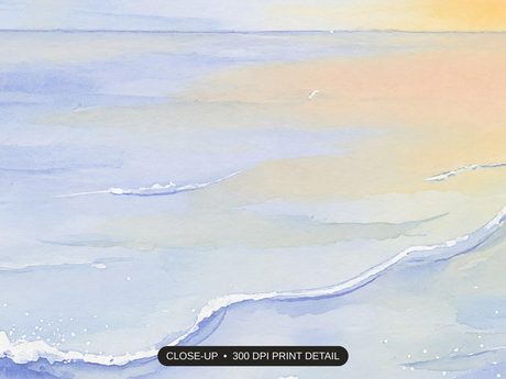 Close-up print detail of the coastal vintage prints artwork at 300 DPI