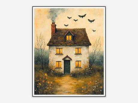Halloween printable wall art design from the 120 print bundle shown framed