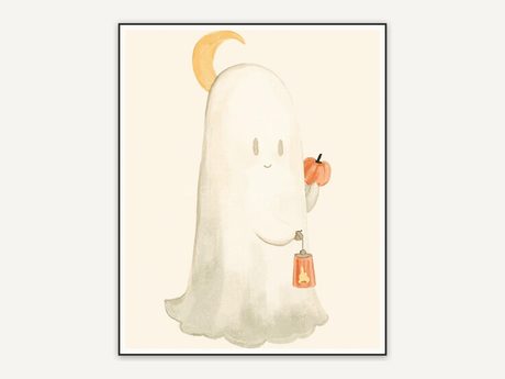 Halloween printable wall art design from the 120 print bundle shown framed