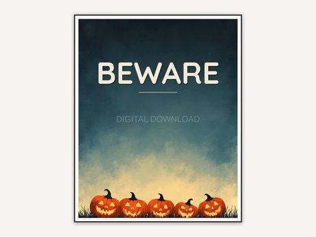 Halloween printable wall art design from the 120 print bundle shown framed