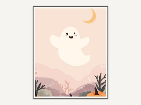 Halloween printable wall art design from the 120 print bundle shown framed