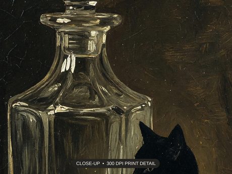 Close-up print detail of the halloween bar cart print artwork at 300 DPI
