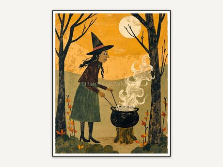 Halloween printable wall art design from the 120 print bundle shown framed