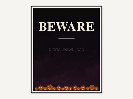 Halloween printable wall art design from the 120 print bundle shown framed
