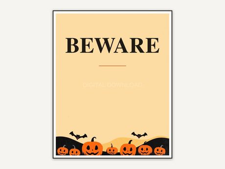 Halloween printable wall art design from the 120 print bundle shown framed