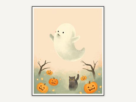 Halloween printable wall art design from the 120 print bundle shown framed