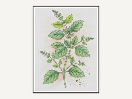 Basil botanical illustration