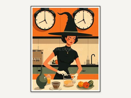 Halloween printable wall art design from the 120 print bundle shown framed