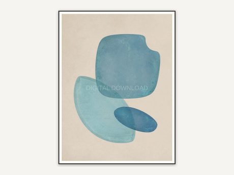 Patina blue abstract shape two