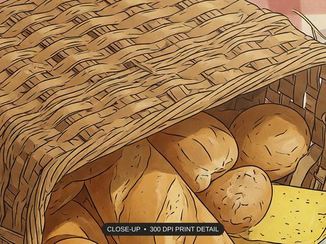 Close-up print detail of the vintage picnic still lifes artwork at 300 DPI