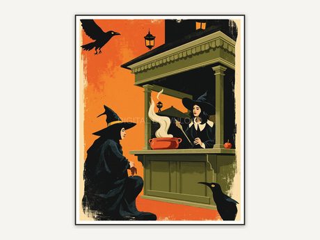 Halloween printable wall art design from the 120 print bundle shown framed