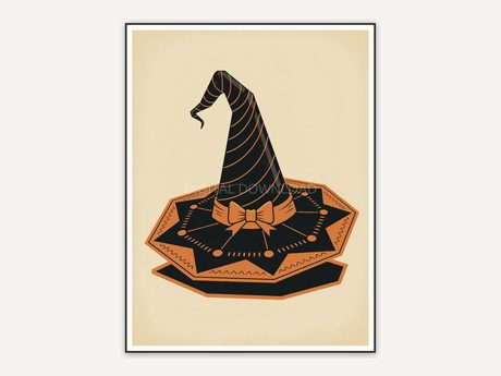 witch hat with retro geometric details