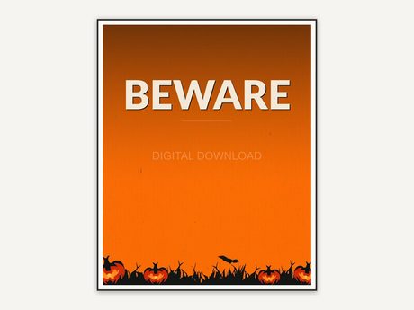 Halloween printable wall art design from the 120 print bundle shown framed