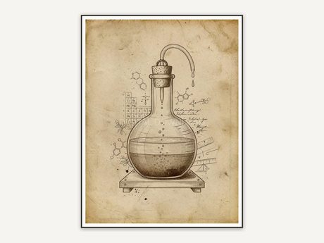 Chemistry flask collection artwork
