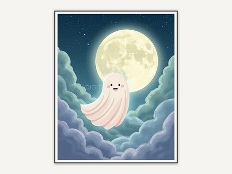 Halloween printable wall art design from the 120 print bundle shown framed